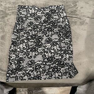 Lace Print Mini Skirt